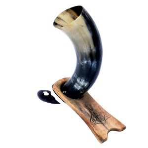 Premium Quality Religious Viking Horn <b>Drinking</b> Horn Food-Safe Genuine Ox Horn Polished Carved Christmas Portable - Product Image 4