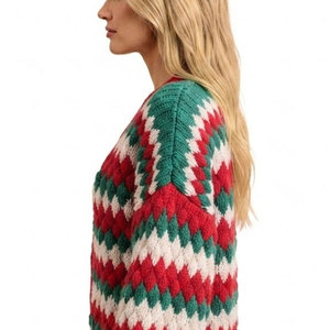 Vêtements d'hiver, hauts en tricot pour femmes, design personnalisé multicolores, prix abordable, hauts en tricot pour femmes - Product Image 5