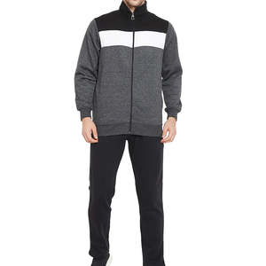 Conjunto Deportivo Informal para Hombre OEM de Dos Tonos, Chaqueta con Cremallera Gris y Azul Marino con Pantalones Deportivos a Juego - Product Image 5