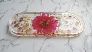 Plateau en résine à fleurs pressées, plateau botanique naturel en résine pour décoration écologique, plateau de service en gros, fournitures artistiques - Product Image 4