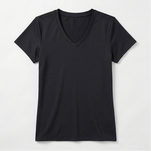 Camiseta de Cuello en V para Mujer con Logotipo Personalizado, Camiseta Lisa de Algodón, Manga Corta, Corte Ajustado, Tops Deportivos Femeninos, Fabricante - Product Image 1