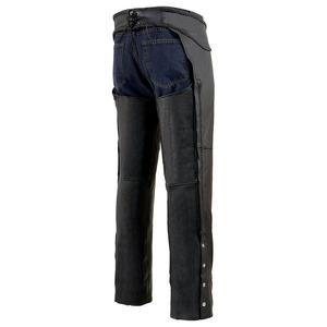 Samroz Sports – Cuissardes en cuir pour hommes, logo personnalisable, doublure thermique de haute qualité, poche fendue, fermeture à boutons-pression, pour motards toutes saisons - Product Image 4