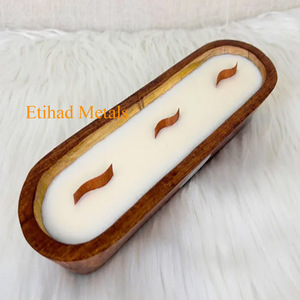 Grand bol à bougie en bois, bols à bougie en bois - Product Image 6