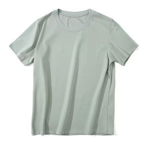 Camiseta de Secado Rápido para Mujer, Transpirable, de Manga Corta, Color Sólido, Informal, para el Verano, Venta al Por Mayor - Product Image 5