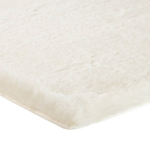 Alfombra de Baño de Piel Sintética de Lujo Color Marfil, Ultra Suave y Esponjosa, Estilo Piel de Oveja, para Baño, Alfombrillas de Baño Excelentes - Product Image 5