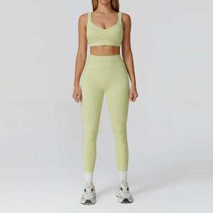 Nuevo Conjunto de Yoga para Mujer, Ropa Deportiva Femenina, Traje de Fitness para Correr, Conjunto de Yoga sin Costuras, Conjunto Deportivo Sexy de Color Sólido para Gimnasio - Product Image 3