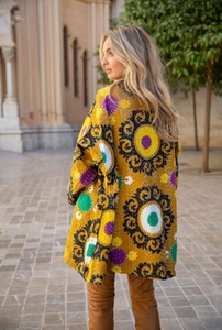 Indian Suzani Floral Pattern <b>Kantha</b> Japanese Kimono House Coat Dressing Gown Winter Kimono <b>Jacket</b> Reversible Thermal 100% Women - Product Image 3