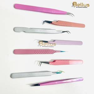 Juego de Pinzas para Pestañas de Acero Inoxidable de Alta Precisión con Punta Lisa, 8 Piezas, Rectas, Curvas, 45 Grados, Profesionales, para Extensión de Pestañas de Volumen - Product Image 1