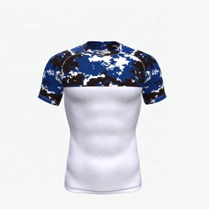 2025 vente en gros hommes Slim Fit blanc à manches courtes vêtements de Fitness Rash Guard avec impression personnalisée Logo Rash Guard - Product Image 1