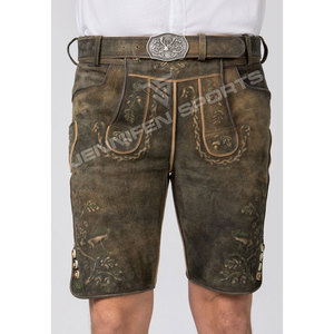 Último Modelo 2026: Lederhosen Bávaros para Hombre, de Piel de Cabra, Traje Tradicional de Oktoberfest con Técnica de Bordado - Product Image 3