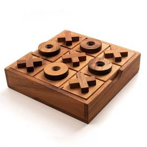 Jeu de Tic Tac Toe Rustique en Bois Brut, Décoratif Style Wabi-Sabi, avec Pièces X et O Peintes à la Main en Teal, Ensemble de Plateau de Jeu - Product Image 2