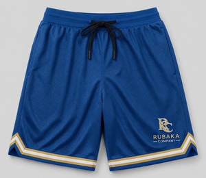 Shorts de sport blancs avec bordure marine, taille à cordon de serrage et logo Huracan, pour un style décontracté et sportif haut de gamme. - Product Image 5