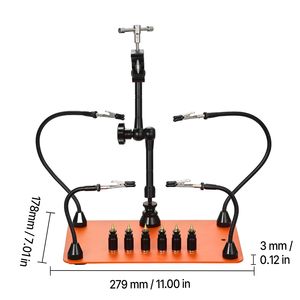 Stazione di Saldatura Magnetica con 4 Bracci Flessibili, 6 Supporti per PCB, Porta Pistola ad Aria Calda a 360° per Industrie di Saldatura - Product Image 2