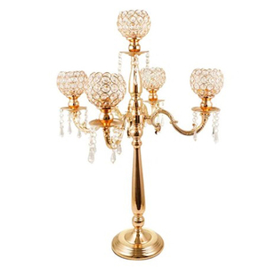 Awesome Design Aluminum Metal <b>Extra</b> <b>Large</b> Size Shinny Polish Unique Shape 5 Arms Decorative Candelabra - Product Image 5