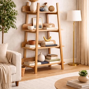 Modern Wooden Ladder Bookshelf For Living Room Bedroom Office Plant Stand Decorative Storage Display <b>Rack</b> Home Furniture - Product Image 6