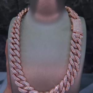 Exclusive 925 Sterling <b>Silver</b> Rhodium Plated Moissanite Hip Hop Style Tennis Necklace VVS Brilliant Cut Sparkling Diamond Look - Product Image 2