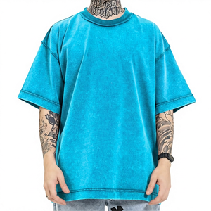 Oversized Men's Striped Breathable Jersey T-Shirt Short Sleeve O-Neck Casual <b>Knitted</b> Fit Regular Length Cotton 230g - Product Image 1