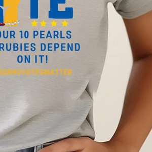 T-shirt en coton imprimé Sigma Gamma Rho VOTE pour femme, décontracté, à manches courtes, avec logo personnalisé, vêtements streetwear - Product Image 2