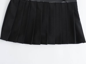 Women's High Waist A-Line Faux Leather Midi <b>Skirt</b> Solid Color Elegant Zipper Back Design All Seasons Wear - Product Image 4