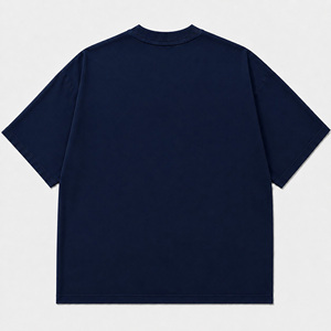 เสื้อยืดคอตตอนสีน้ำเงินกรมท่าขนาดใหญ่พิเศษพร้อมโลโก้แบบกอธิคสะท้อนแสงสีรุ้งตามสั่ง |   เสื้อยืดสตรีทแวร์ลายกราฟิกสำหรับทุกเพศ รุ่นเฮฟวี่เวท - Product Image 4