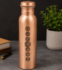 Botella de Cobre Hecha a Mano para Hidratación con 7 Chakras, Botella de Cobre Hermética, Botella de Cobre Hecha a Mano con Acabado Liso - Product Image 5