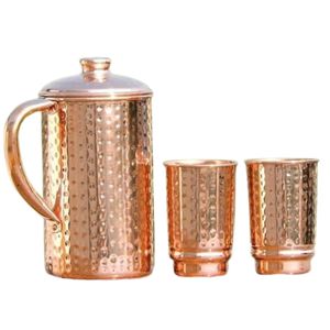 Factory Direct Sale Hammered Finish Copper <b>Tumbler</b> <b>Set</b> - Traditional Drinkware Copper <b>Glass</b> for Kitchenware - Product Image 2