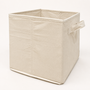 Custom Foldable Cotton Canvas <b>Storage</b> Basket 27x27x27 cm <b>Collapsible</b> Fabric <b>Storage</b> Bin Wholesale OEM Private Label Manufacturer - Product Image 5