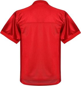 Camiseta de Fútbol de Manga Corta con Cuello en V Roja para Hombre, Transpirable, de Corte Regular, Ropa Deportiva para Adultos - Product Image 2