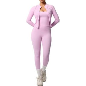 2026 New Arrival Ladies Yoga <b>Jacket</b> And Legging 2 Piece Set Stylish <b>Workout</b> Clothing Stretch Fitness Sportswear - Product Image 4