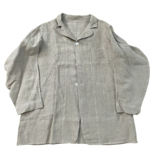 Chaqueta de Pijama de Lino Ecológico para Hombre, Ropa de Dormir, Manga Larga, Bolsillo con Parche, Estilo Americano, Reproducción de Saco Clásico - Product Image 4