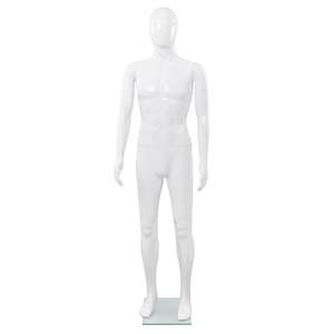 Maniquí Masculino Blanco Brillante con Cuerpo Completo y Base de Vidrio de 72.8 Pulgadas - Product Image 2