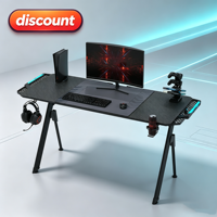 Table de jeu et de travail grand format avec pieds profilés, bureau d'ordinateur pour e-sport, support pour manette de jeu, gestion des câbles, pour la maison