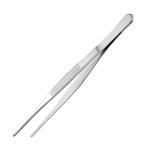 Pince de cuisine professionnelle à pointe incurvée, haute précision, pour la présentation des aliments, en acier inoxydable, outil de chef personnalisé - Product Image 1