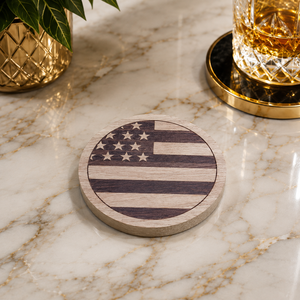 Luxury Wooden <b>Coaster</b> Mat | Handcrafted Natural Wood 10mm Thick Durable Lightweight 400mm Diameter Heat Resistant Easy Use <b>Drink</b> - Product Image 1