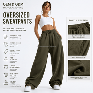 Plus Size <b>Baggy</b> Sweatpants <b>Women</b> Wide Leg Fleece Oversized Large Sizes Elastic Waist Winter <b>Joggers</b> Pants Supplier Sweat Pants - Product Image 3