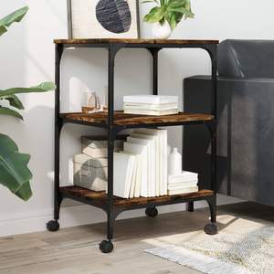 ชั้นวางเครื่องพิมพ์ไม้โอ๊ครมควัน 3 ชั้น ขนาด 19.7 นิ้ว x 16.1 นิ้ว x 29.5 นิ้ว พร้อมช่องเก็บของ - Product Image 4