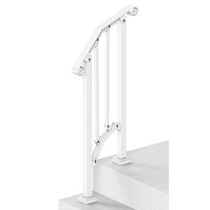 Kit Corrimano per Scale a 1-2 Gradini in Acciaio al Carbonio, Corrimano Transizionale per Esterni, Facile Installazione - Product Image 6