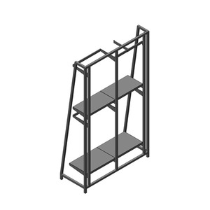 Washable 3 Rails Anti-Rust Light Weight <b>Wall</b> <b>Display</b> System with Easy Assembly for Clothing - Product Image 2