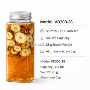500ml PET VD500-33 Clear <b>Plastic</b> Square <b>Bottle</b> for Drinks Transparent for Juice and Tea Beverages - Product Image 6