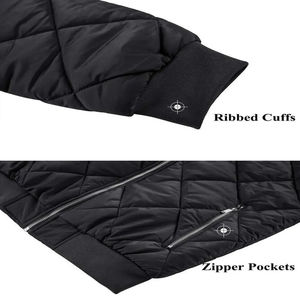 Veste bomber matelassée d'hiver pour homme, personnalisée OEM, en polyester/coton, imperméable, coupe-vent, avec fermeture éclair bidirectionnelle et fourrure de mouton - Product Image 5