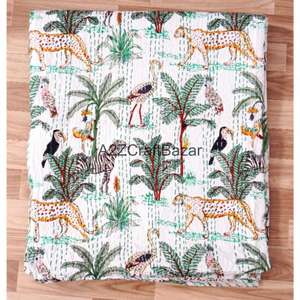 Edredón Kantha 100% Algodón, Estampado, Hecho a Mano en India, Vintage, Cosido a Mano, para Uso en Hoteles, Ecológico, para Todas las Estaciones - Product Image 5