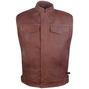 Gilet en cuir pour homme, nouveau style, léger, personnalisé, meilleur gilet en cuir pour vendeurs, vêtement de mode, respirant, pour l'hiver - Product Image 1