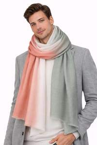 Écharpe en cachemire et laine fine respirante pour femme VIC, 3 tons dégradés, 70x200cm, design de luxe - Product Image 3