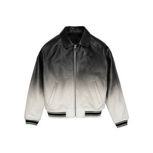 Men's Solid Canvas <b>Sherpa</b> <b>Lined</b> PU Leather Bomber Jacket Turn-down Collar Zipper Closure Regular Fit Winter Style 2027 - Product Image 5