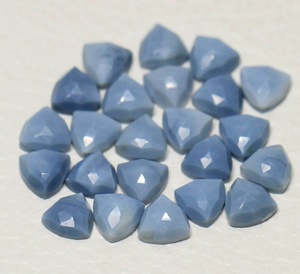 Natural Wholesale Price High Top Quality 100% Natural <b>Blue</b> <b>Opal</b> Trillion Rose Cut <b>Blue</b> loose gemstone Jewelry Making Sizes - Product Image 4