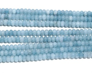 Cuentas de Cuarzo Aguamarina Natural Lisas en Forma de Rondelle de 8MM, Cuentas de Cuarzo Natural con Taladro Central, Cuentas de Piedra Sueltas Pulidas a Granel - Product Image 4