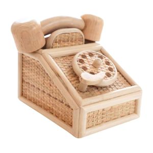 Juguetes educativos para niños, teléfono de juguete de mimbre y madera, juguetes de simulación para niños, de fábrica en Vietnam, gran venta. - Product Image 1