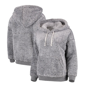 Women Sherpa Fleece <b>Hoodie</b> Custom Embroidered Oversized <b>Teddy</b> Winter Pullover Sweatshirt OEM ODM Wholesale Factory - Product Image 5