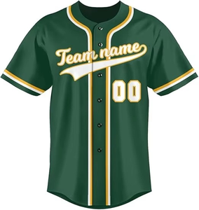 High Quality Baseball/Softball Uniform Shirt Heat-Transfer Printed Solid Short Sleeves 100% Polyester Breathable Team Jersey - Product Image 1