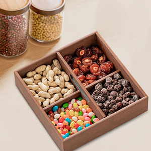 Bandeja/Caja de Madera Maciza Hecha a Mano, Forma Cuadrada, para Servir Dulces, Frutos Secos, Caja/Bandeja de Almacenamiento, Artículo Decorativo en Oferta - Product Image 1